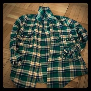 Plaid Gemstone Button Down